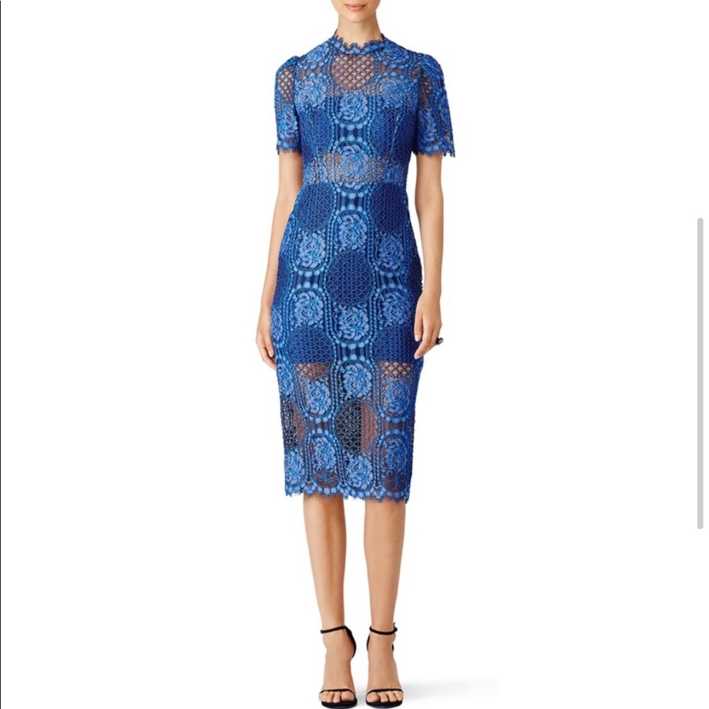 Alexis Blue Lace Midi Dress